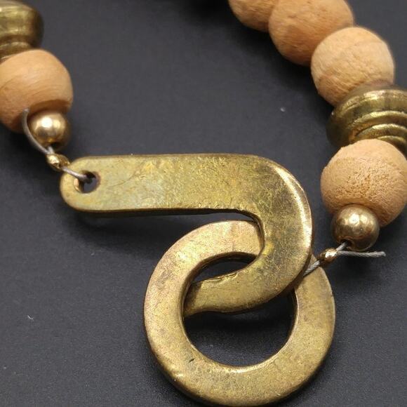 Artisan Tribal Pendant Beaded Necklace, Hand Carved Pendant, 26 Inches - Picture 5 of 9